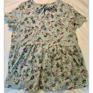 Les Amis Top (Size L) Blue Floral, Light weight material